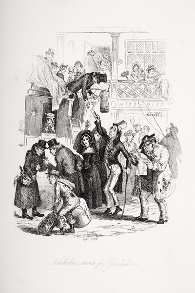 Nicholas parte hacia Yorkshire, ilustración de 